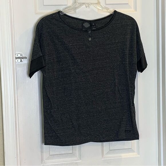 Harley Davidson Gray Short Sleeve Henley Size Medium - Picture 3 of 10